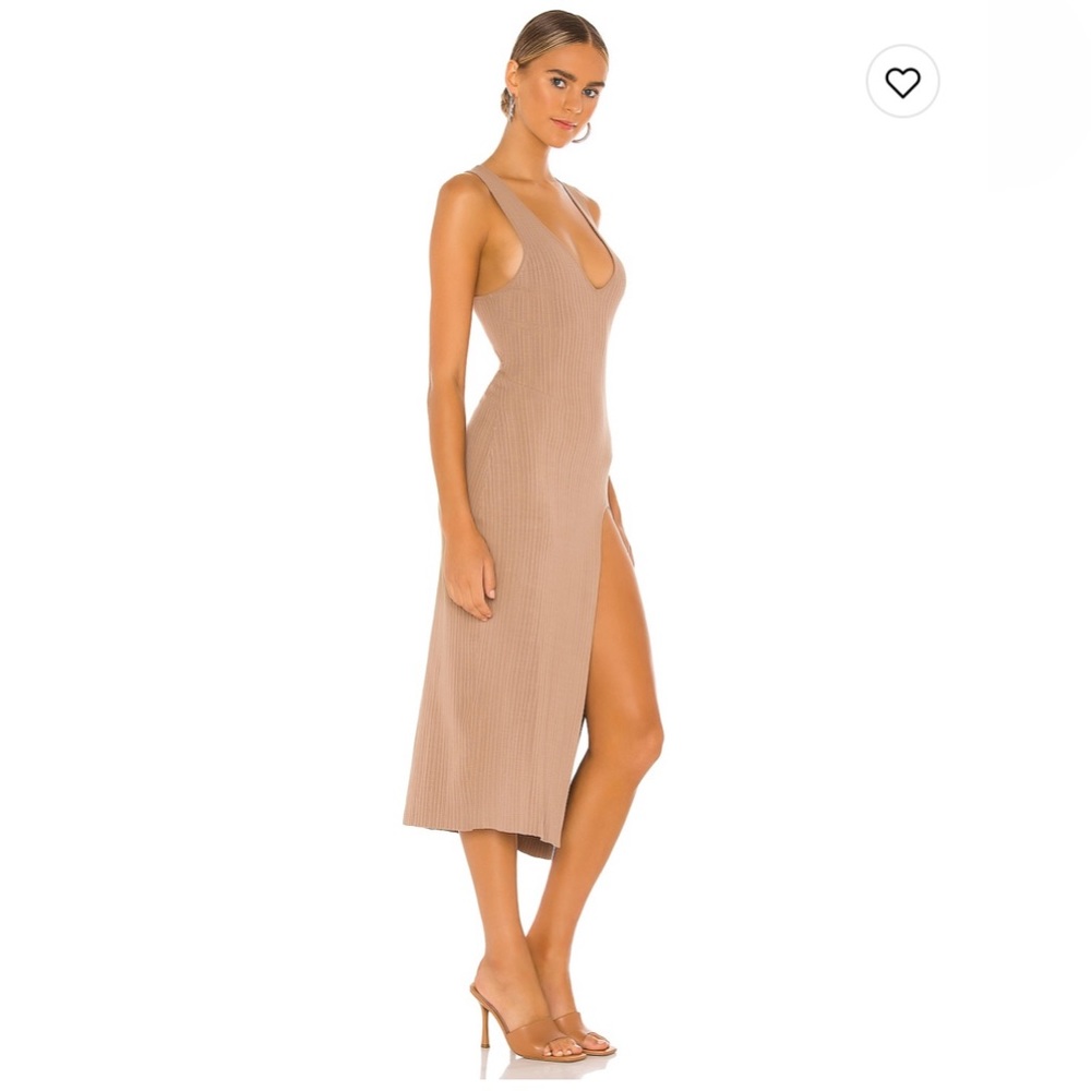 REVOLVE Ribbed Tank Midi Dress in Taupe - Picture 3 of 6